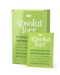 Absolut Torr antiperspirantti kosteuspyyhe 10 kpl