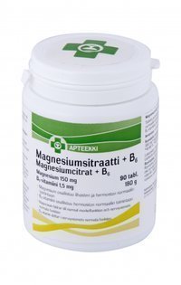 Apteekki Magnesiumsitraatti + B6 90 tablettia