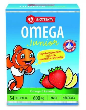 Bioteekin Omega-3 600 mg Junior 54 geelipalaa