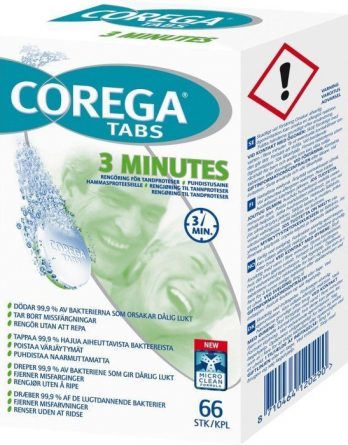 Corega Tabs 3 Minutes Proteesinpuhdistus 66 kpl