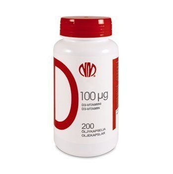 D100 D3-vitamiini 100 µg 200 kapselia