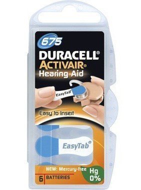Duracell Activair 675 Hörapparatsbatterier 6 kpl