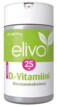 Elivo D3-vitamiini 25 µg 120 purutablettia