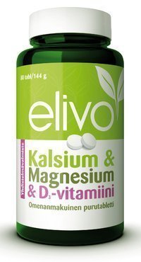 Elivo Kalsium & Magnesium & D3-vitamiini 80 purutablettia