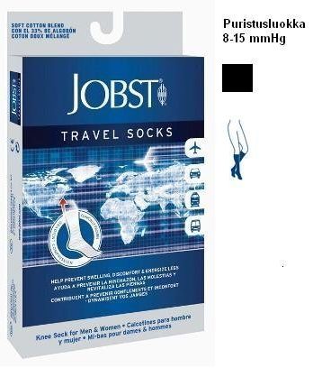 Jobst Travel Socks lentosukat 15-20 mmHg musta koko 37/38