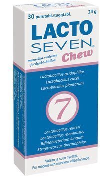 Lacto Seven Chew ksylitoli-maitohappobakteeritabletti 30 purutablettia