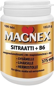 Magnex Sitraatti 375mg + B6 100 tablettia