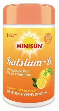 Minisun Kalsium + D3 20 µg 100 purutablettia