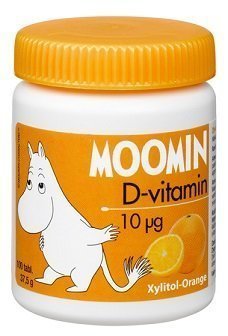 Muumi D-vitamiini 10µg Xylitol-appelsiini 100 tabl.