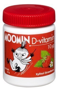 Muumi D-vitamiini 10µg Xylitol-mansikka 100 tabl.