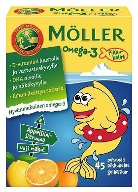 Möller Omega-3 Pikkukalat Appelsiini-Sitruuna 45 kpl