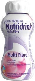 Nutridrink Multi Fibre ravintovalmiste 4 x 200 ml MANSIKKA
