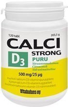 Puru Calci Strong + D3-vitamiini 120 purutabl.