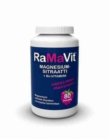RaMaVit magnesiumsitraatti + B6-vitamiini 80 purutablettia