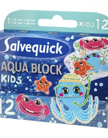 Salvequick Kids Aqua Block Laastari 12 Kpl