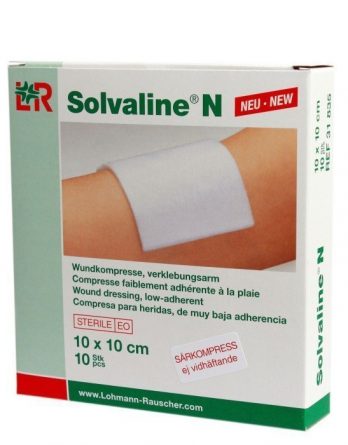 Solvaline N Sårkompress 10cm X 10cm 10 kpl