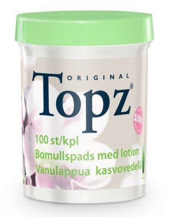 Topz Make-Up Remover Pads Vanulaput + Puhdistusemulsio 100 kpl