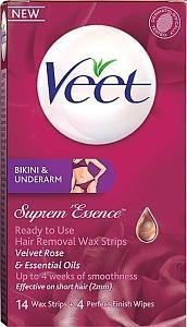 Veet Suprem Essence Wax Strips Bikinirajalle/Kainaloille 14 kpl