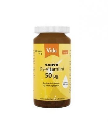 Vida D3-vitamiini 50 µg 200 kaps.